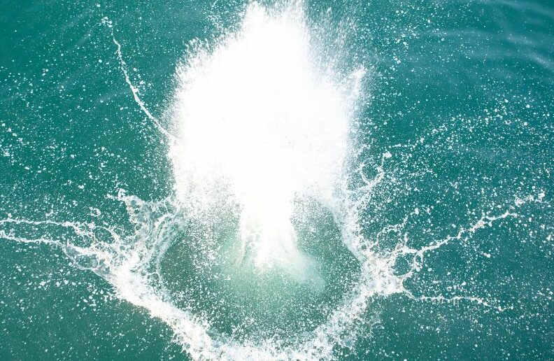 A splash in the ocean.