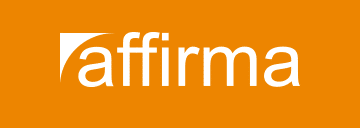 Affirma Logo: An orange rectangle with the name inside.