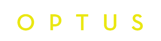 The Optus Logo: Capitalized yellow letters.