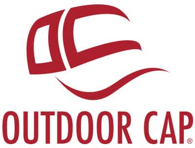 Outdoor Cap Logo: A red outline of a cap.