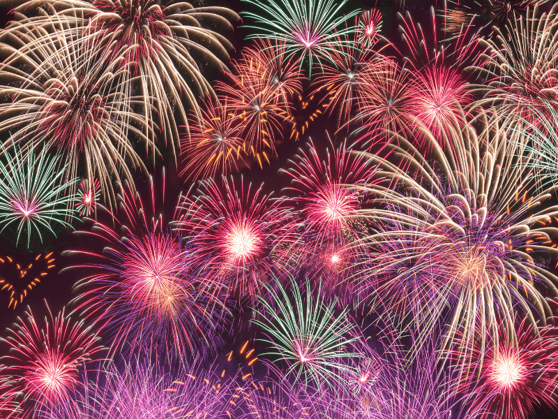 Fireworks celebrating the United States' 250th birthday